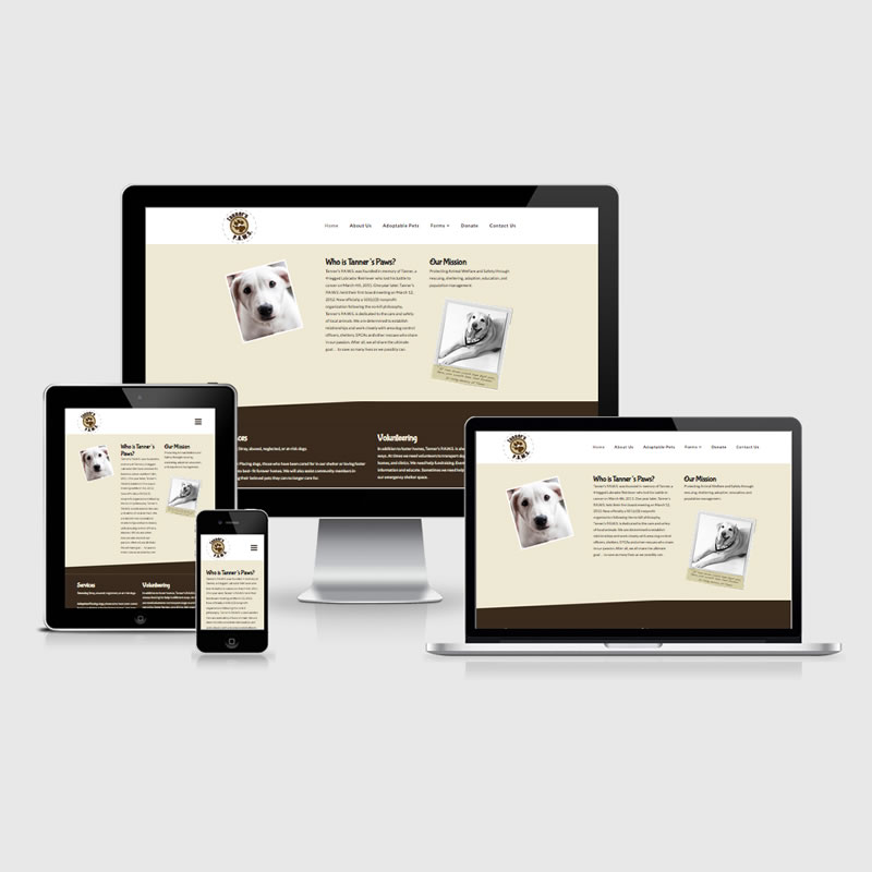 Tanners Paws Responsive Website